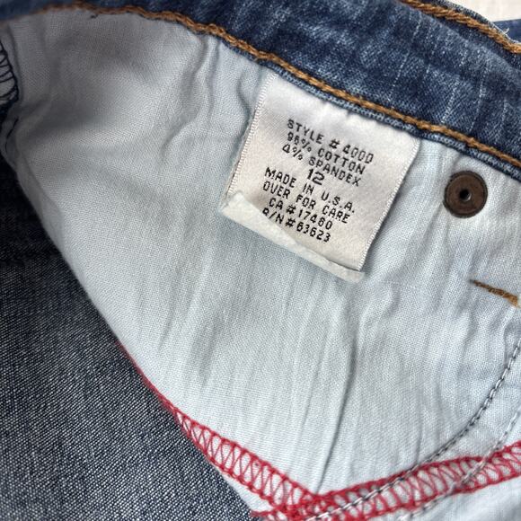 NYDJ Tummy Tuck Jeans Women Size 12 Bootcut Blue Denim Slimming Style 4000 - Picture 6 of 14